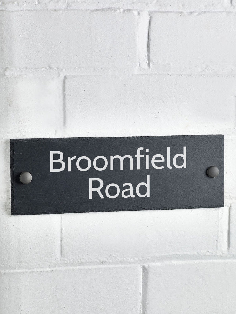 Loveabode personalised rustic slate house sign 10x30 cm (British brand)