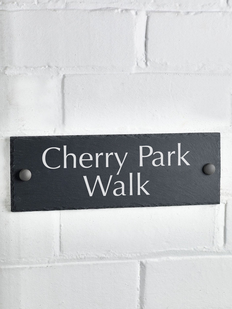 Loveabode personalised rustic slate house sign 10x30 cm (British brand)