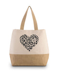 Personalised leopard print jute bag 30 litre capacity (British brand)