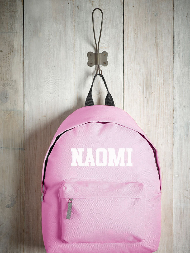 Personalised kids rucksack with name, imported from the UK