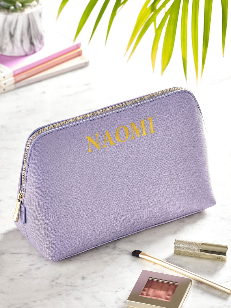 Personalised large faux leather makeup bag, UK version