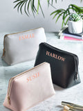 Personalised large faux leather makeup bag, UK version