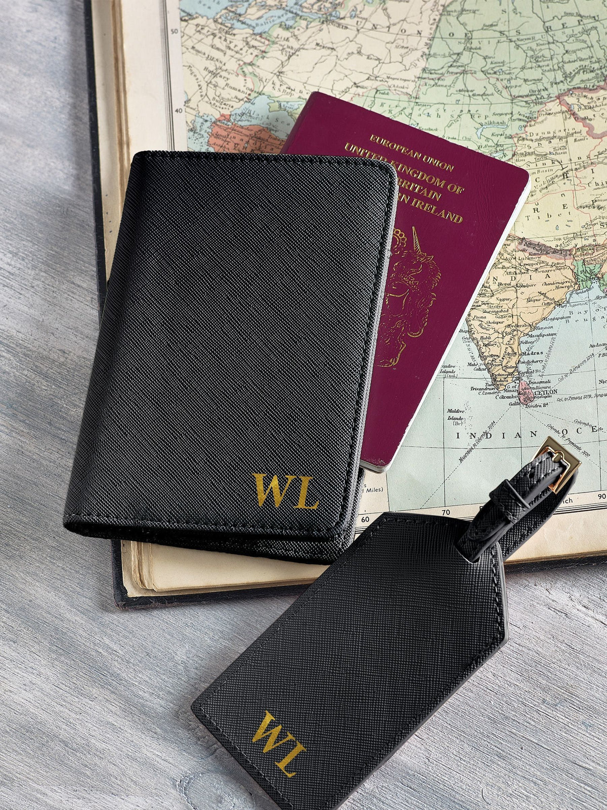 Loveabode Personalised Initials Passport Cover And Luggage Tag