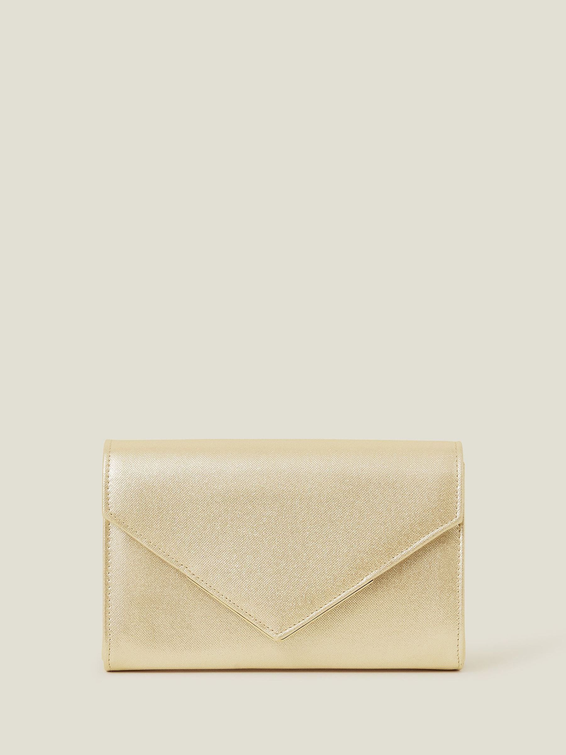 Accessorize gold metallic envelope clutch bag - British product