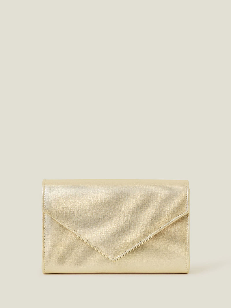 Accessorize gold metallic envelope clutch bag - British product