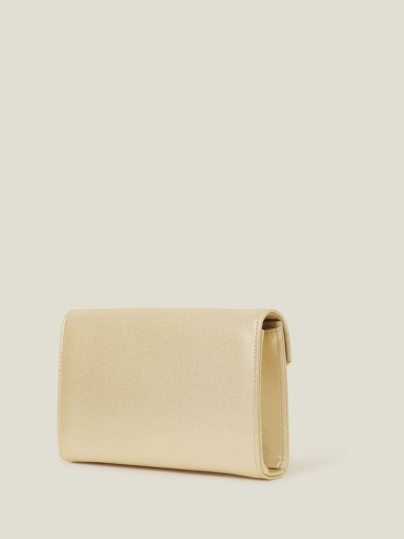 Accessorize gold metallic envelope clutch bag - British product