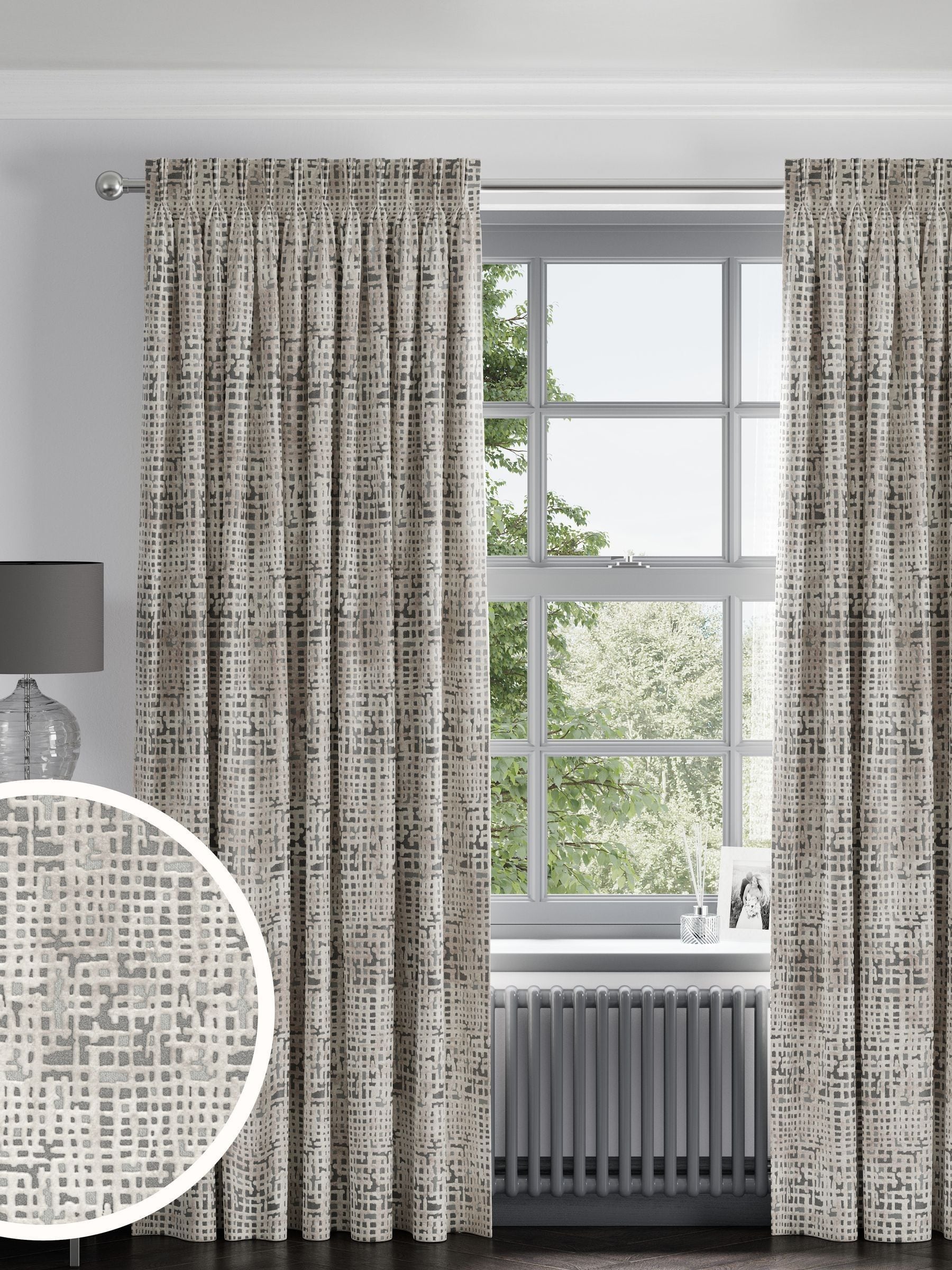 Next silver velvet curtains, UK version
