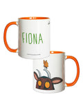 Star Editions Gruffalo mug with personalised orange insert and butterfly design, UK version
