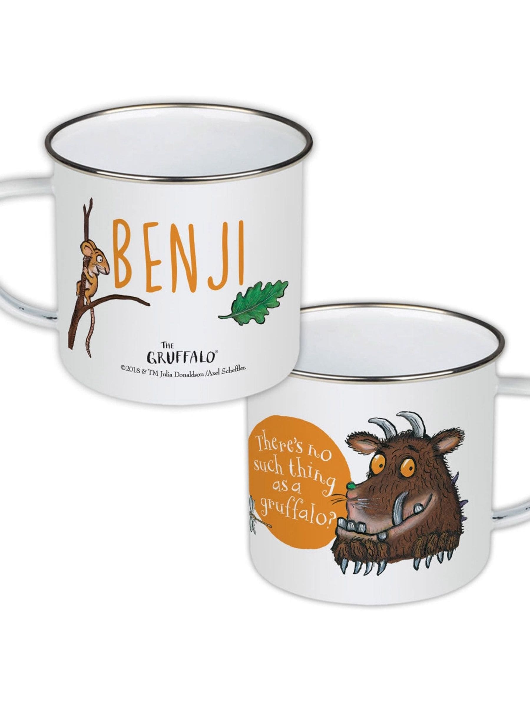 Star Editions Gruffalo and mouse white enamel mug 10oz, UK version