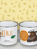 Star Editions Gruffalo and mouse white enamel mug 10oz, UK version