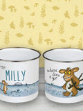 Star Editions Gruffalo's Child enamel mug 10oz, imported from the UK