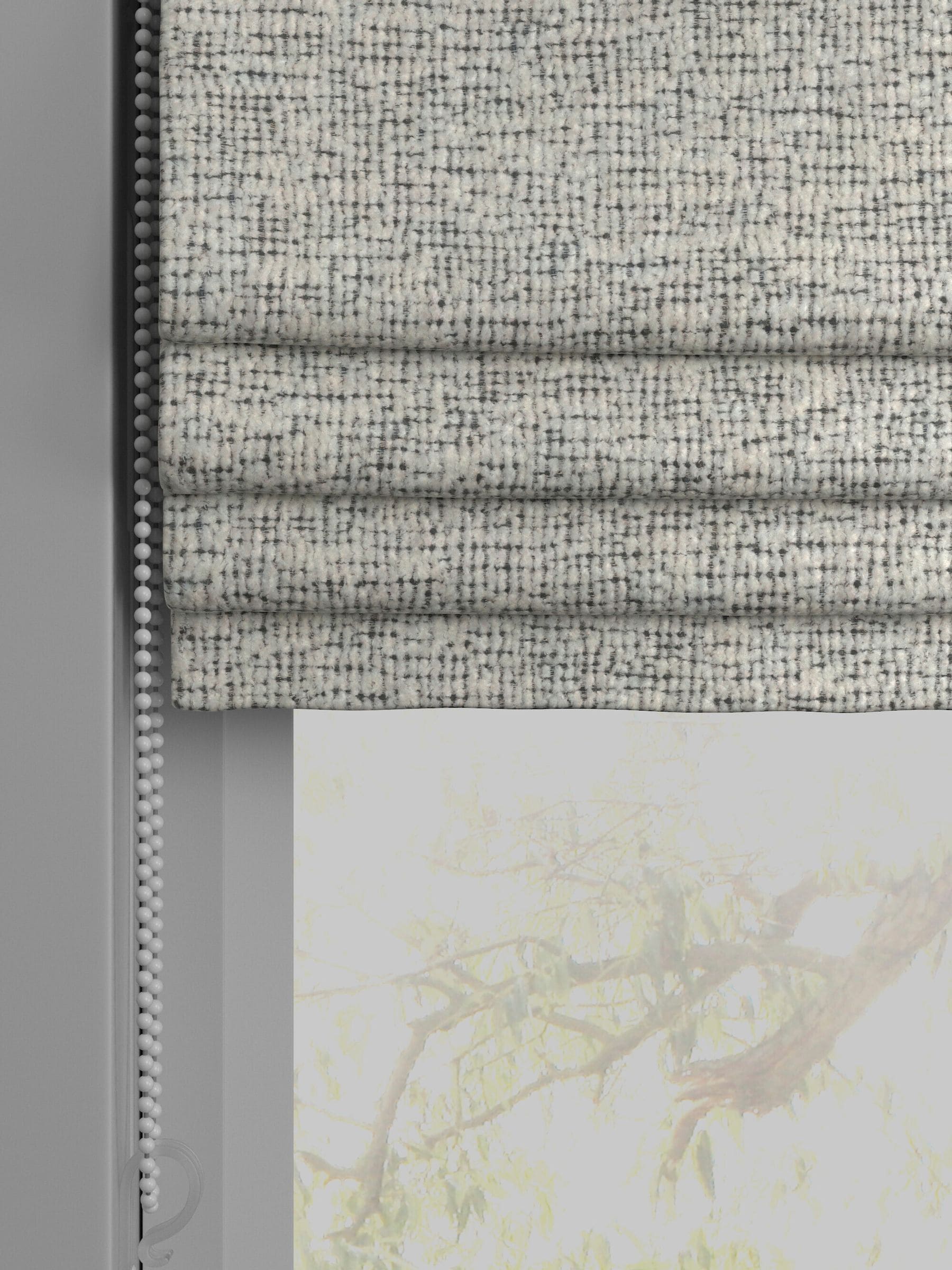 Next cross-hatch roman blind made to measure black white (British brand)