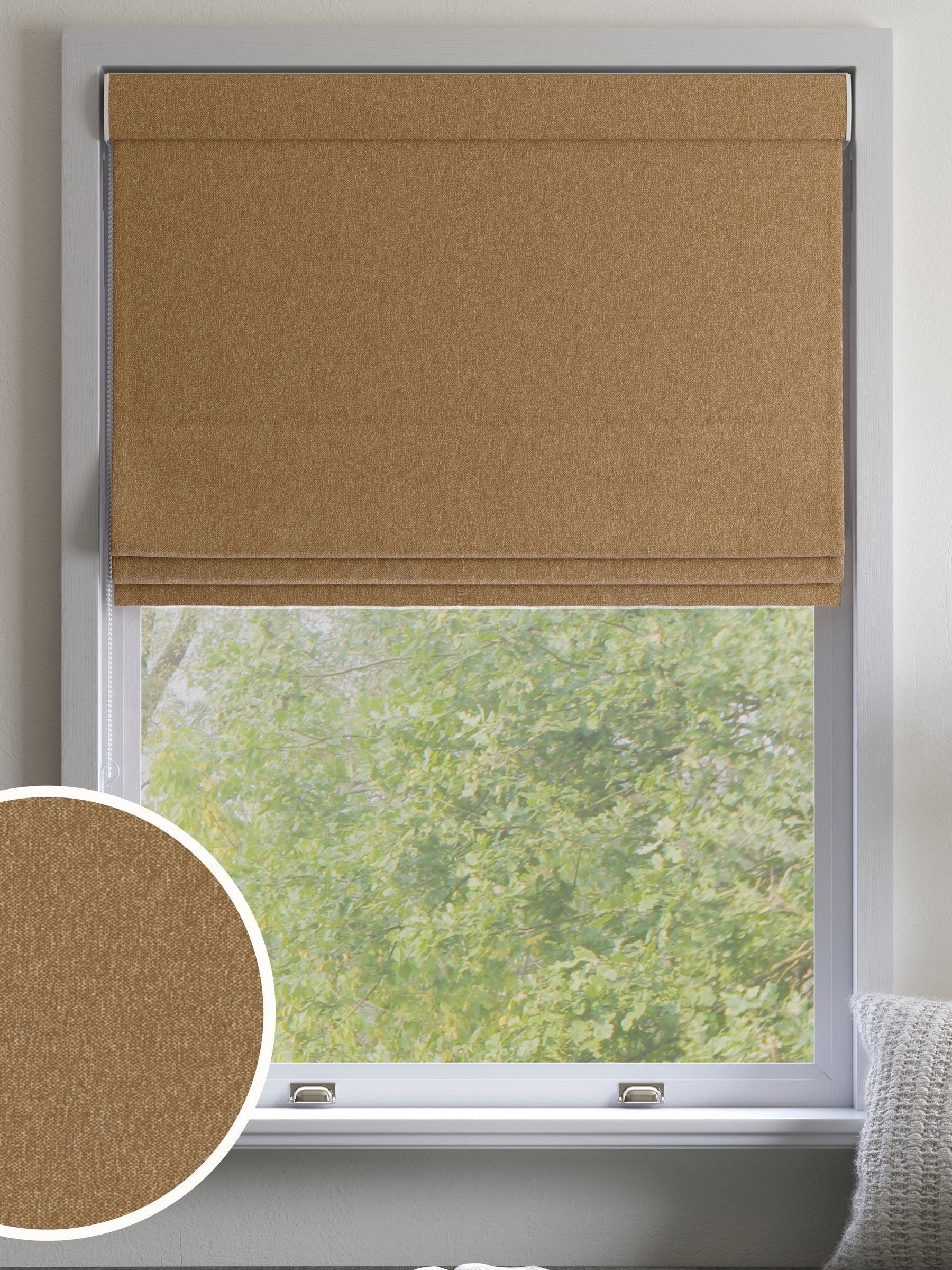 Next Dark Gold Cosy Chenille Roman Blinds, UK version