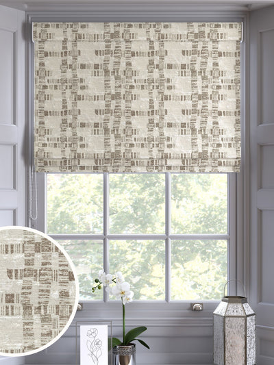 Next Champagne Gold Lustre Jacquard Roman Blind- Buy online at McGrocer