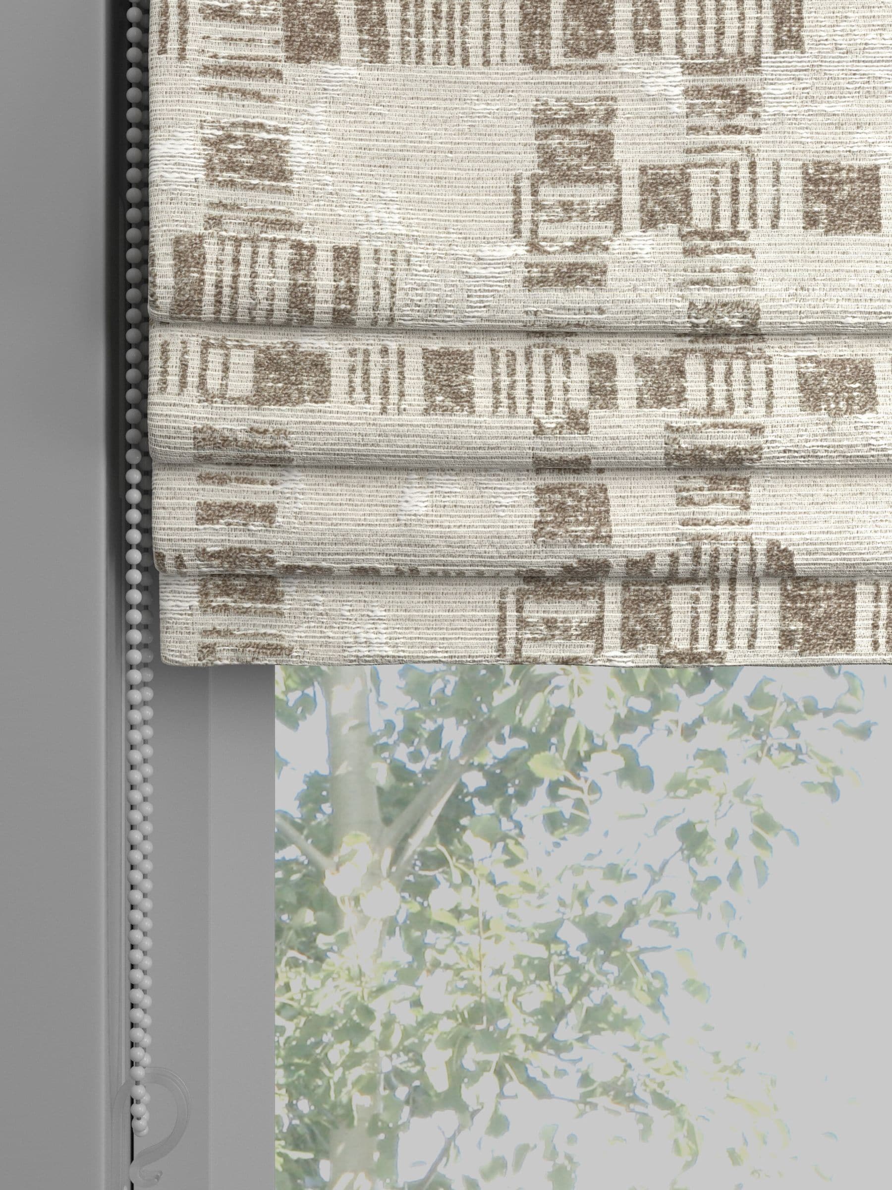 Next Champagne Gold Lustre Jacquard Roman blind (British brand)