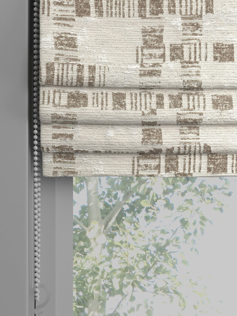 Next Champagne Gold Lustre Jacquard Roman blind (British brand)