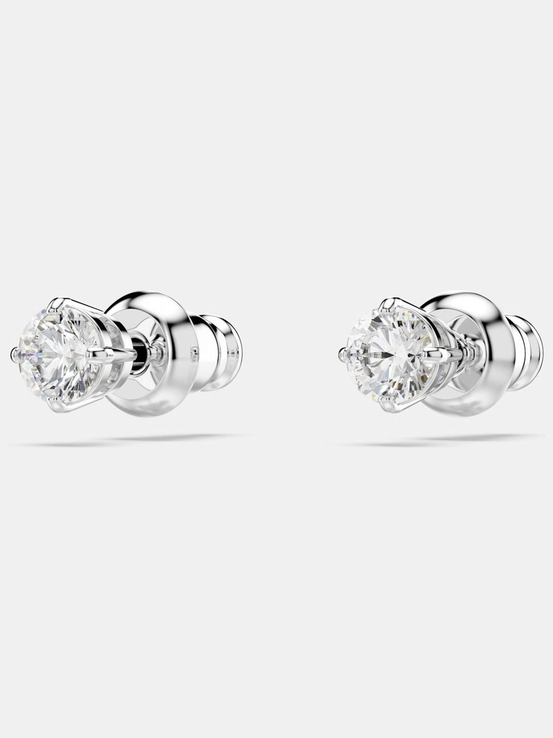 Delicate Rhodium-Plated Stud Earrings