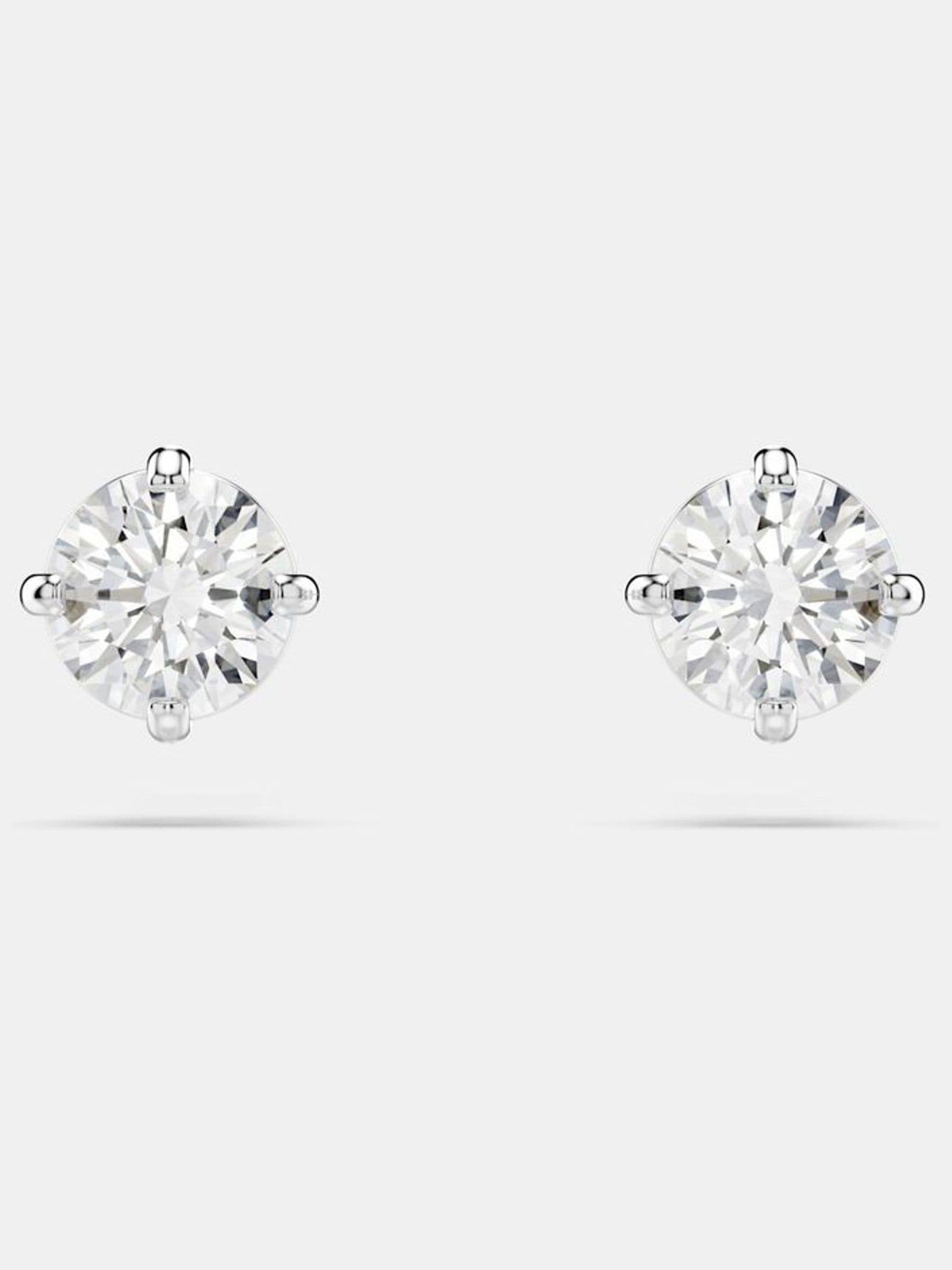 Delicate Rhodium-Plated Stud Earrings