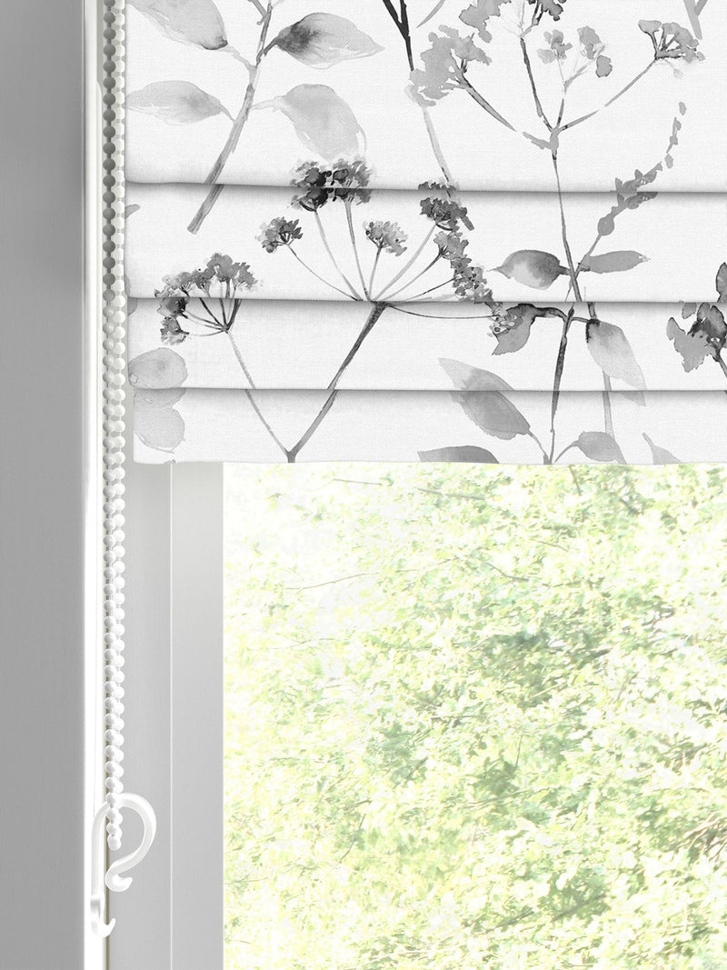 Next Isla Floral roman blind black white 100% cotton - British product
