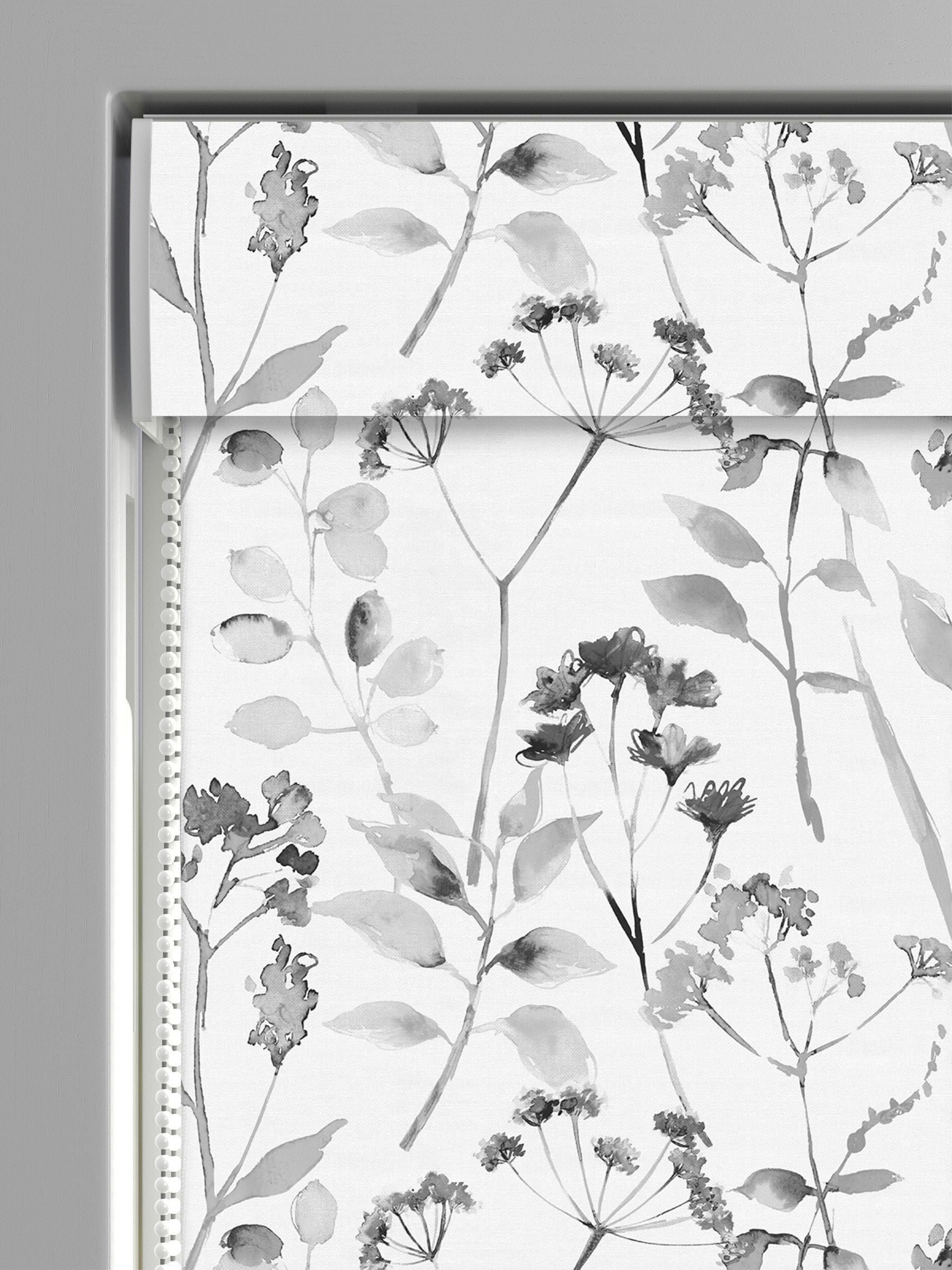 Next Isla Floral roman blind black white 100% cotton - British product