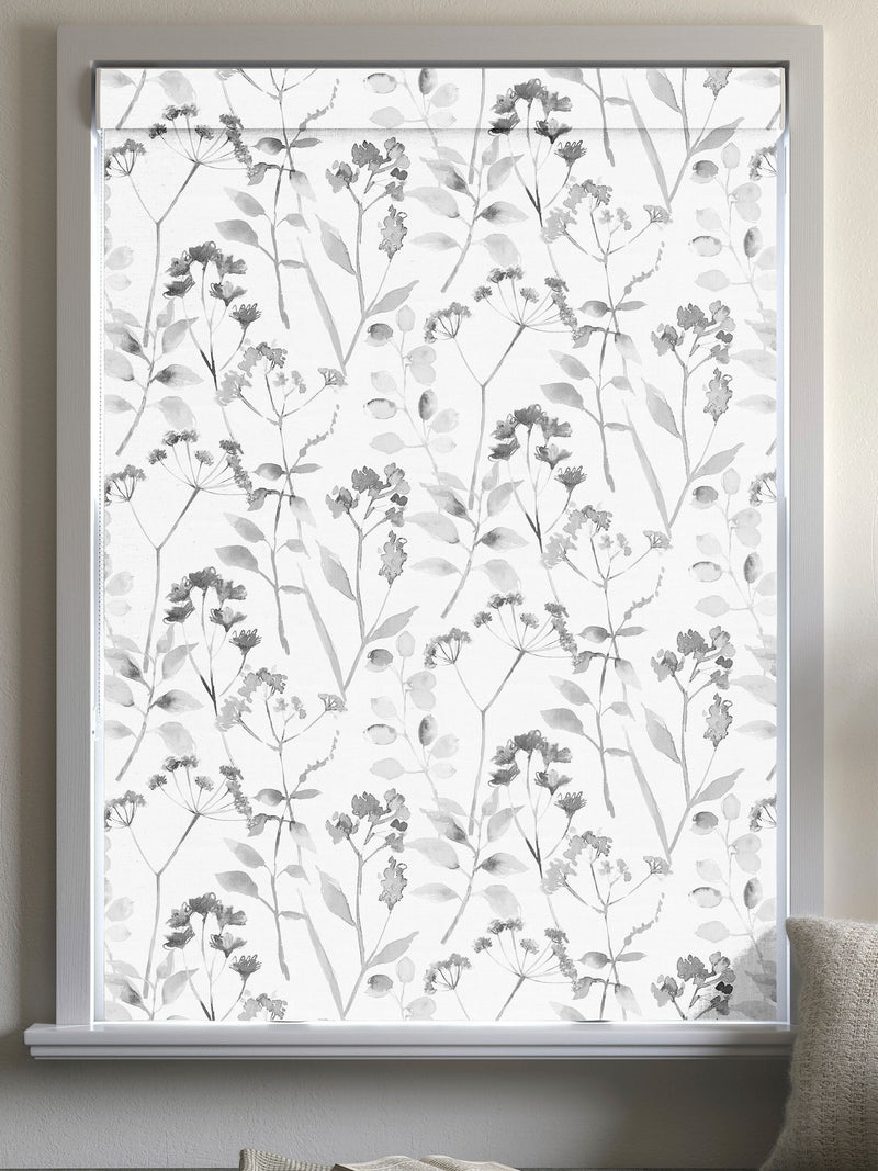 Next Isla Floral roman blind black white 100% cotton - British product
