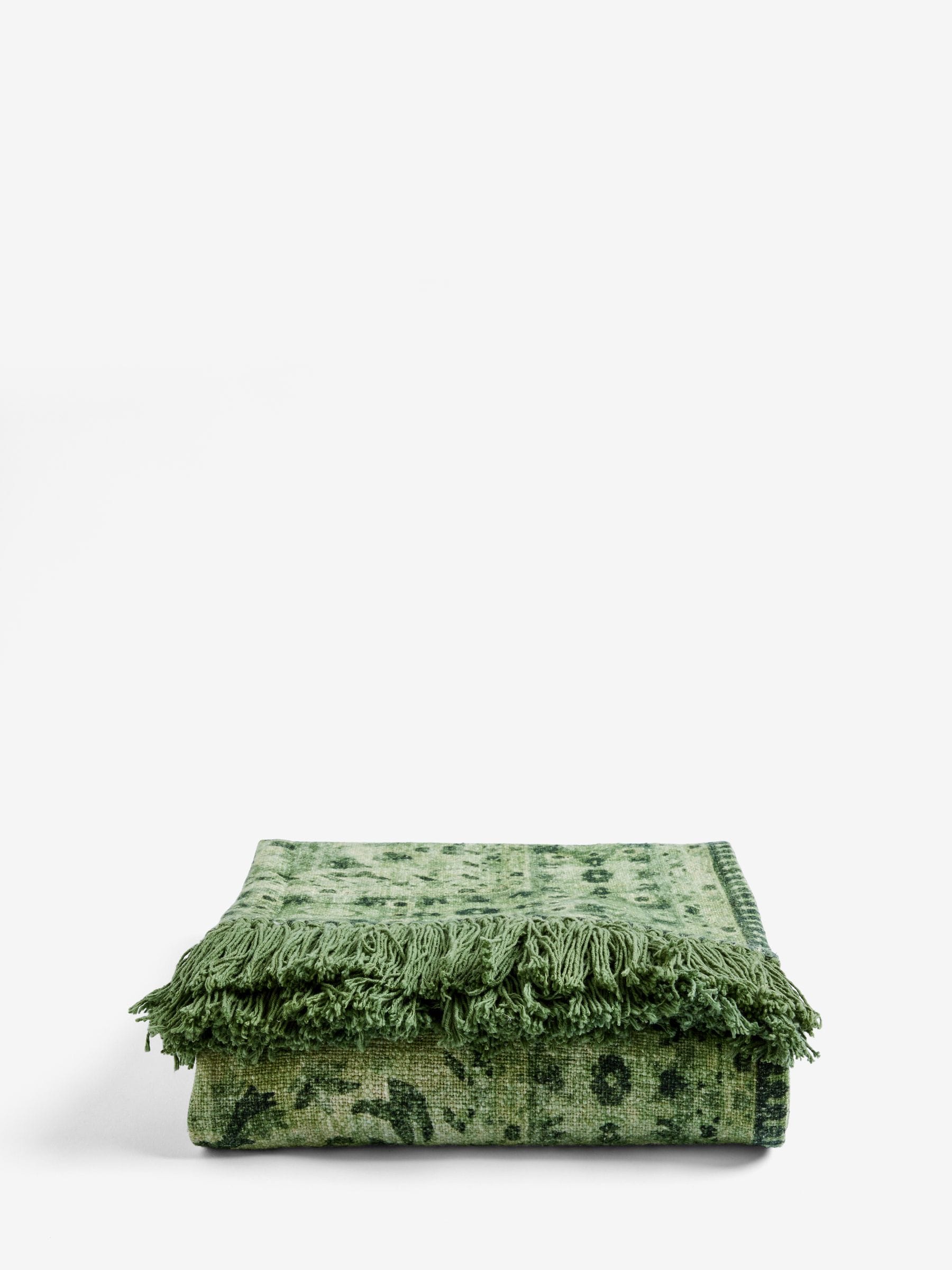 French Connection green Kabir printed throw 150x120cm, imported from the UK