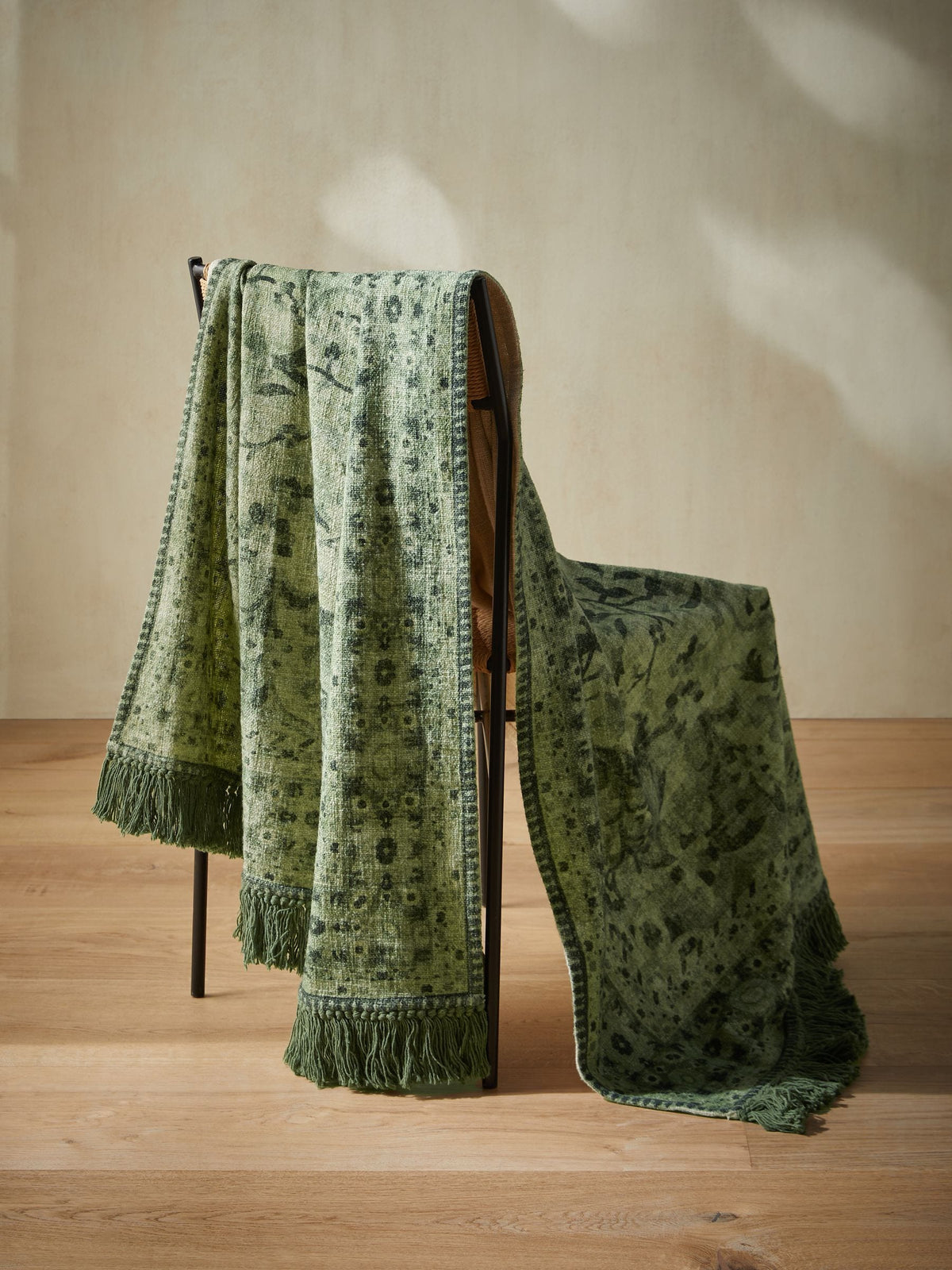 French Connection green Kabir printed throw 150x120cm, imported from the UK