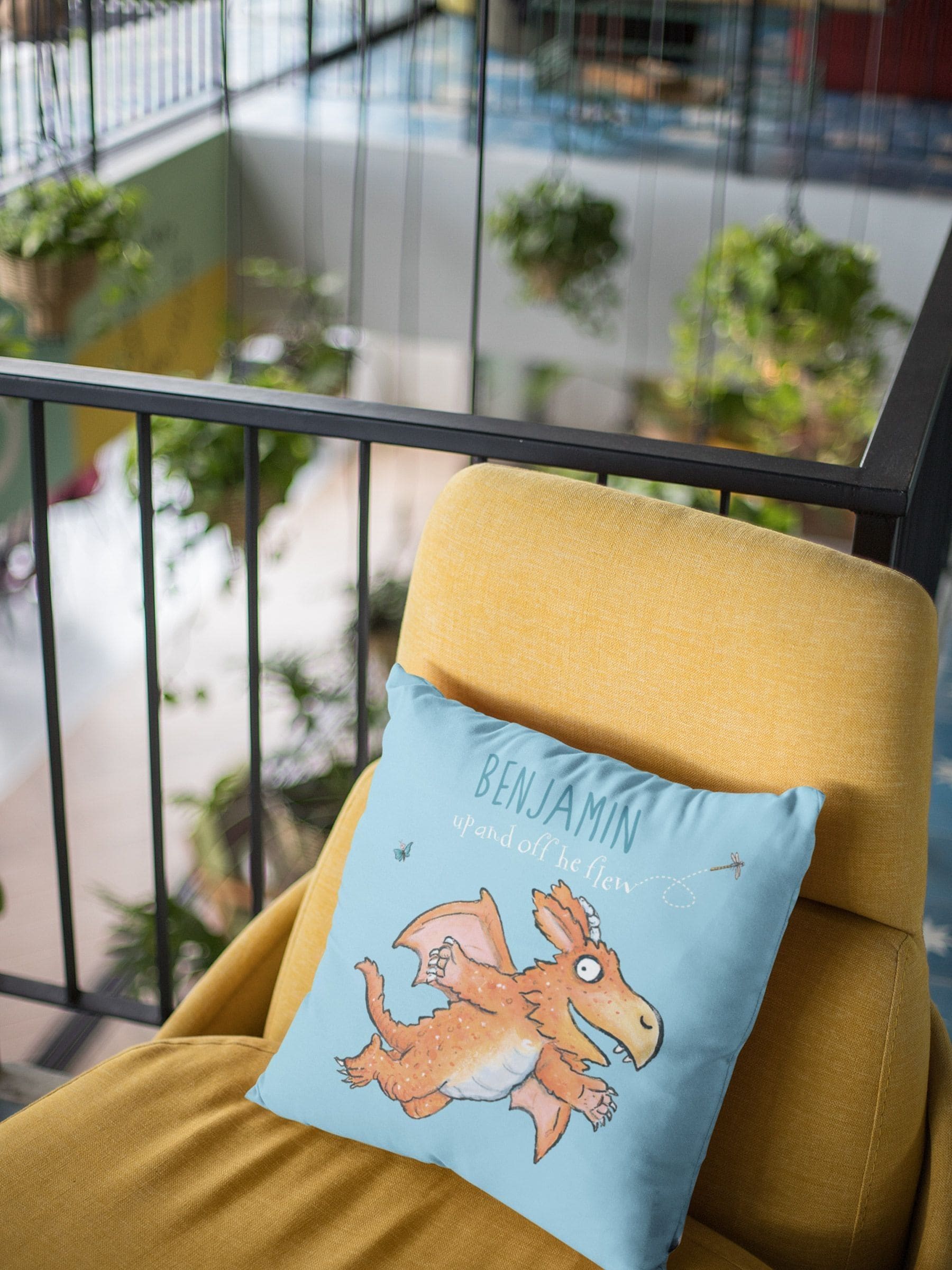Star Editions Zog personalised cushion 40x40cm, UK version