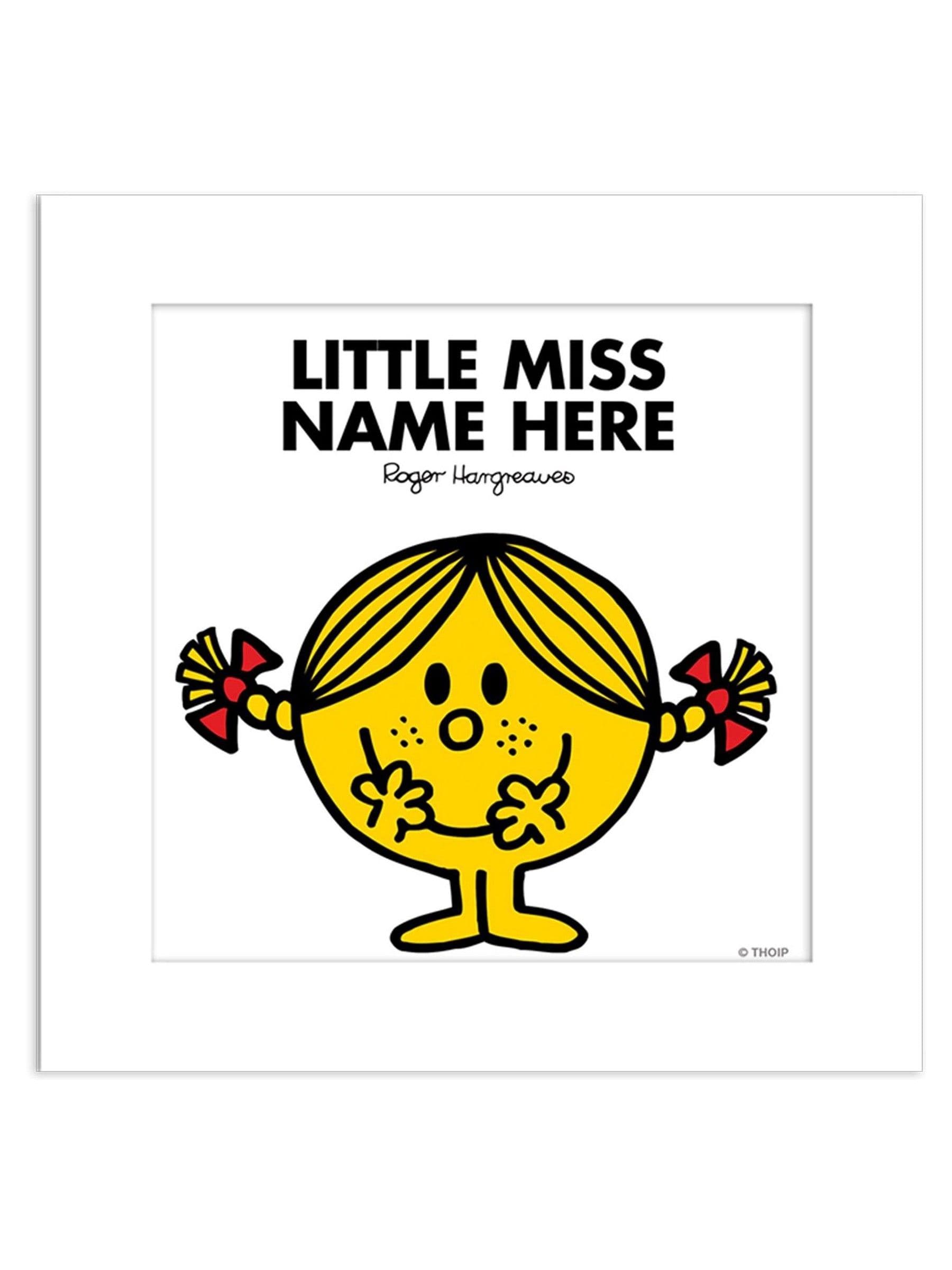 Star Editions personalised Little Miss art print 20x20cm, imported from the UK