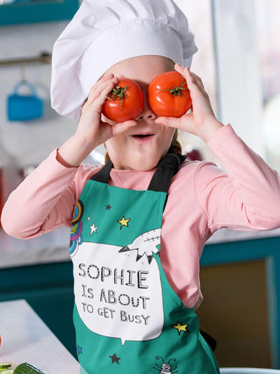 Next Star Editions 100% Cotton Personalised Get Busy Monster Tom Gates Apron- Buy online at McGrocer