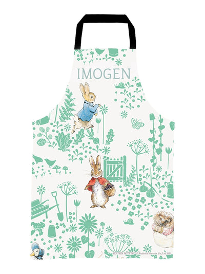Tablier en coton personnalisé Peter Rabbit vert Star Editions 90x70cm