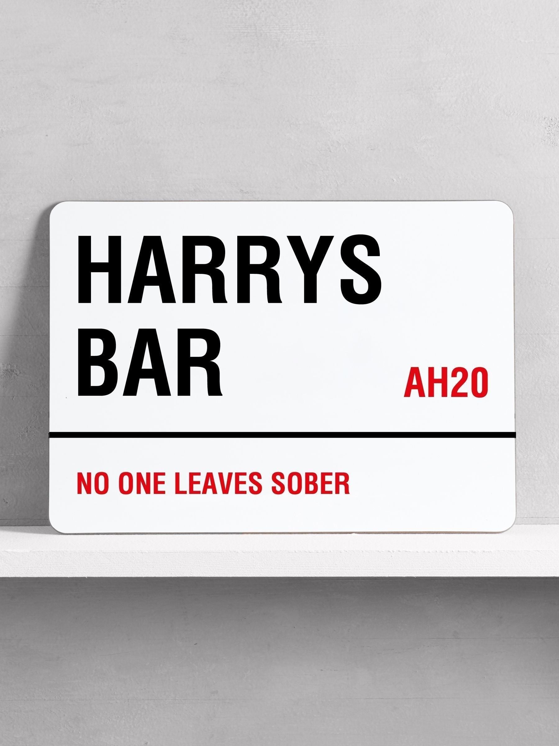 Loveabode personalised bar sign white wall art 23x32cm - British product