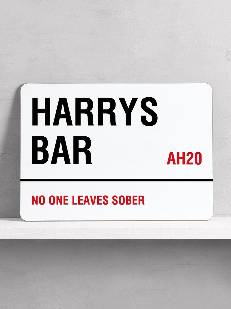 Loveabode personalised bar sign white wall art 23x32cm - British product