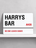 Loveabode personalised bar sign white wall art 23x32cm - British product