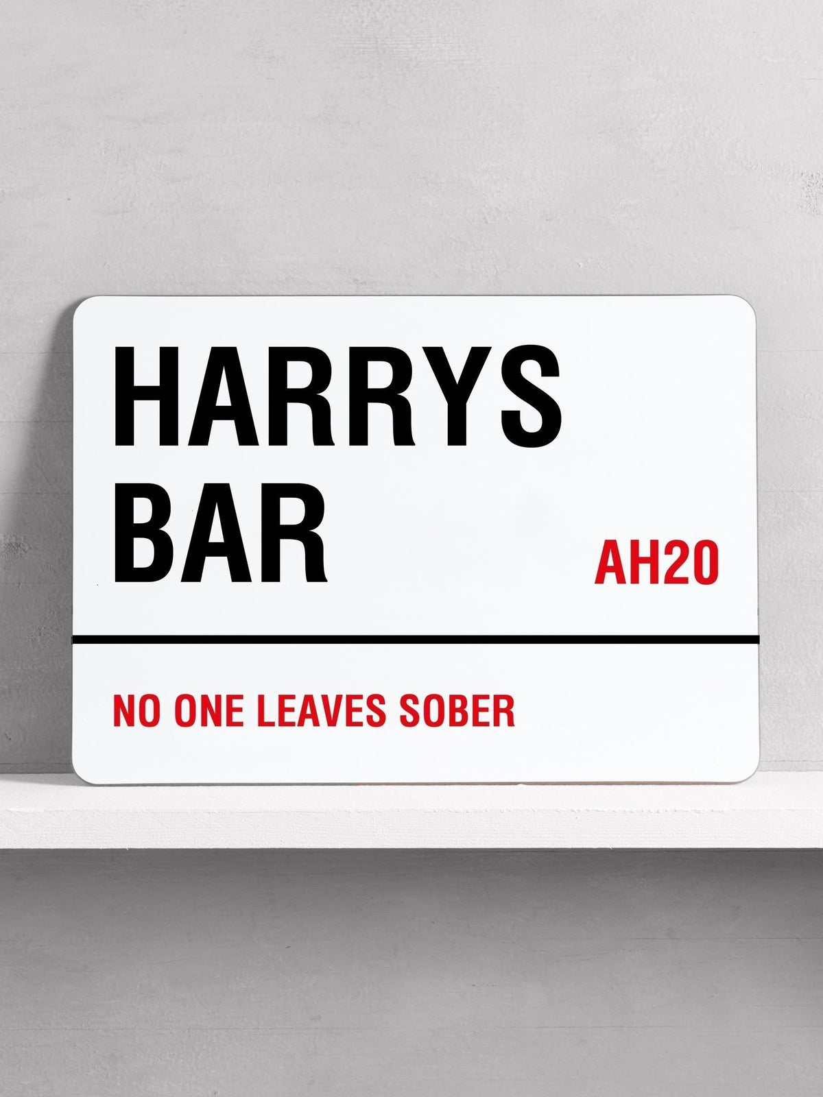 Loveabode personalised bar sign white wall art 23x32cm - British product
