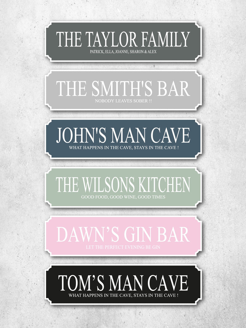 Loveabode white personalised road sign 50x13cm (British brand)
