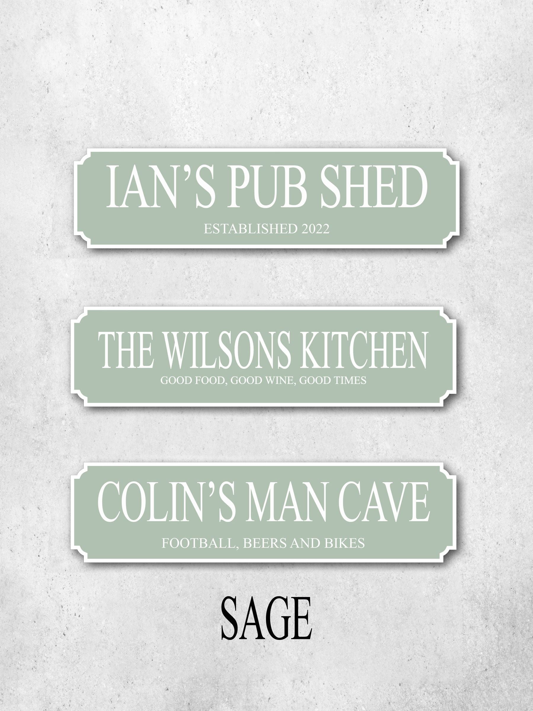 Loveabode white personalised road sign 50x13cm (British brand)