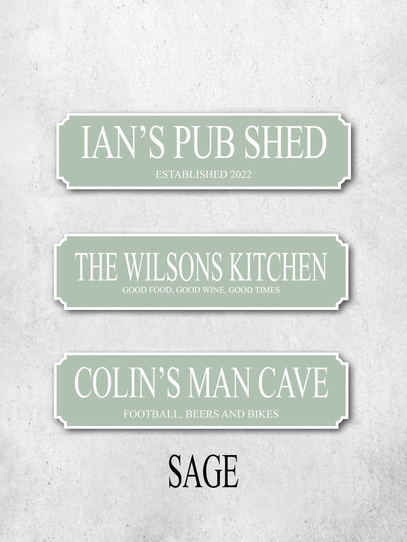 Loveabode white personalised road sign 50x13cm (British brand)