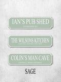 Loveabode white personalised road sign 50x13cm (British brand)