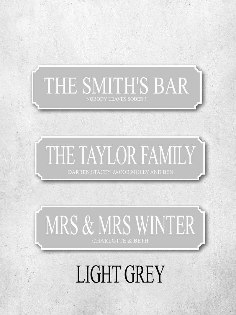 Loveabode white personalised road sign 50x13cm (British brand)