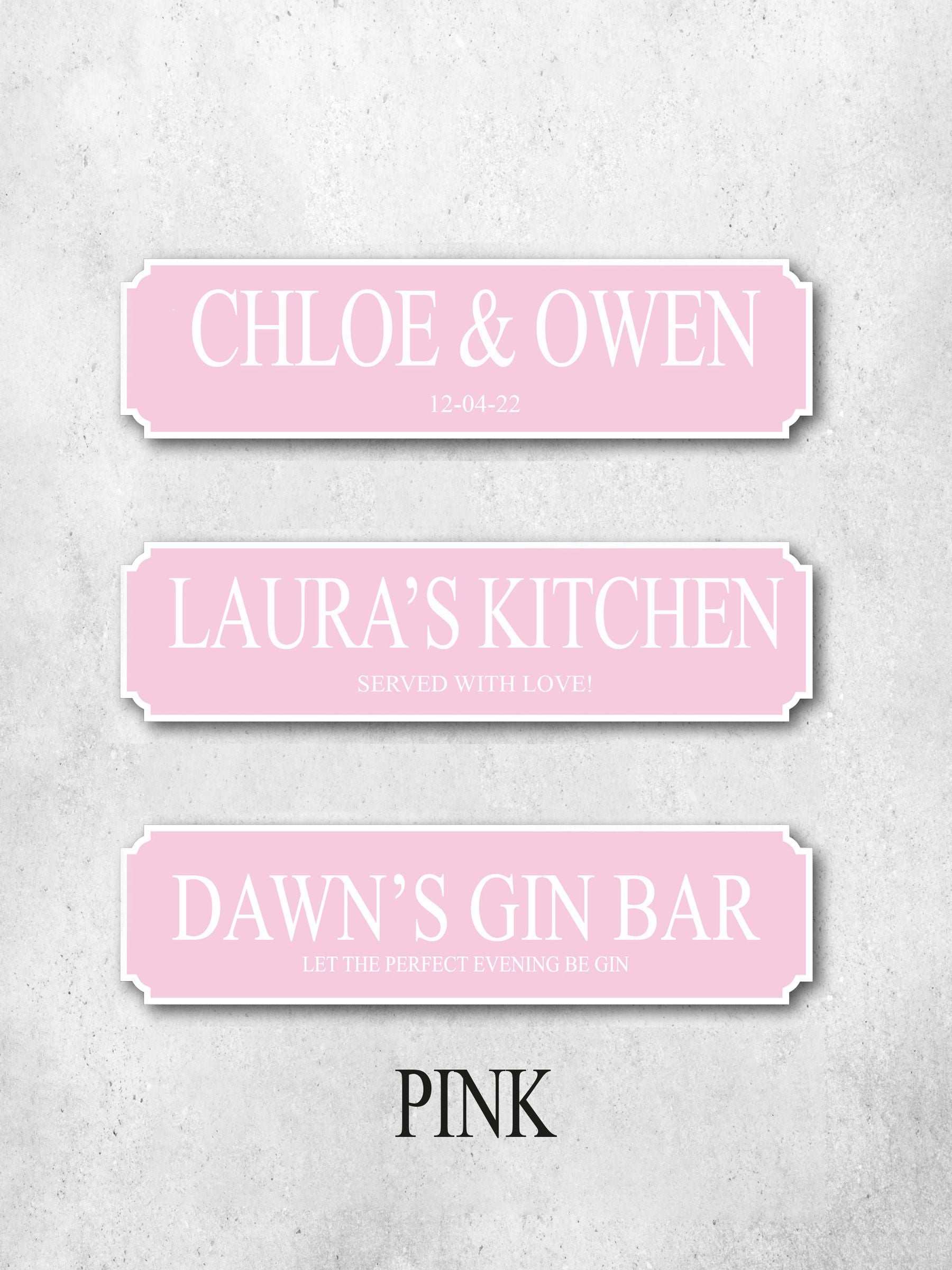 Loveabode white personalised road sign 50x13cm (British brand)