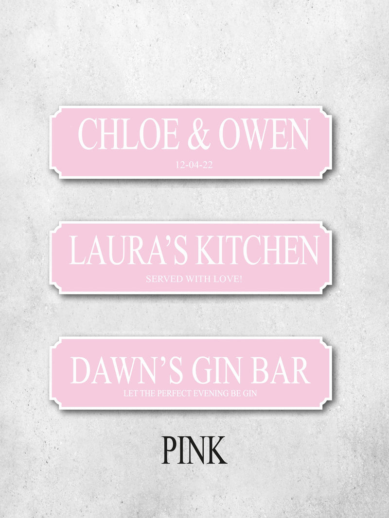 Loveabode white personalised road sign 50x13cm (British brand)
