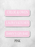 Loveabode white personalised road sign 50x13cm (British brand)