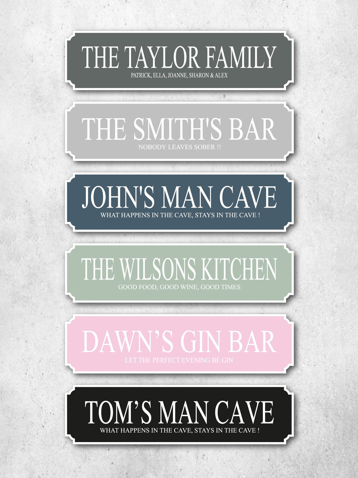 Loveabode white personalised road sign 50x13cm (British brand)