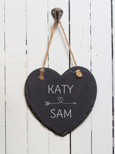 Next Personalised Love Slate Heart Hanging Sign 15cm- Buy online at McGrocer
