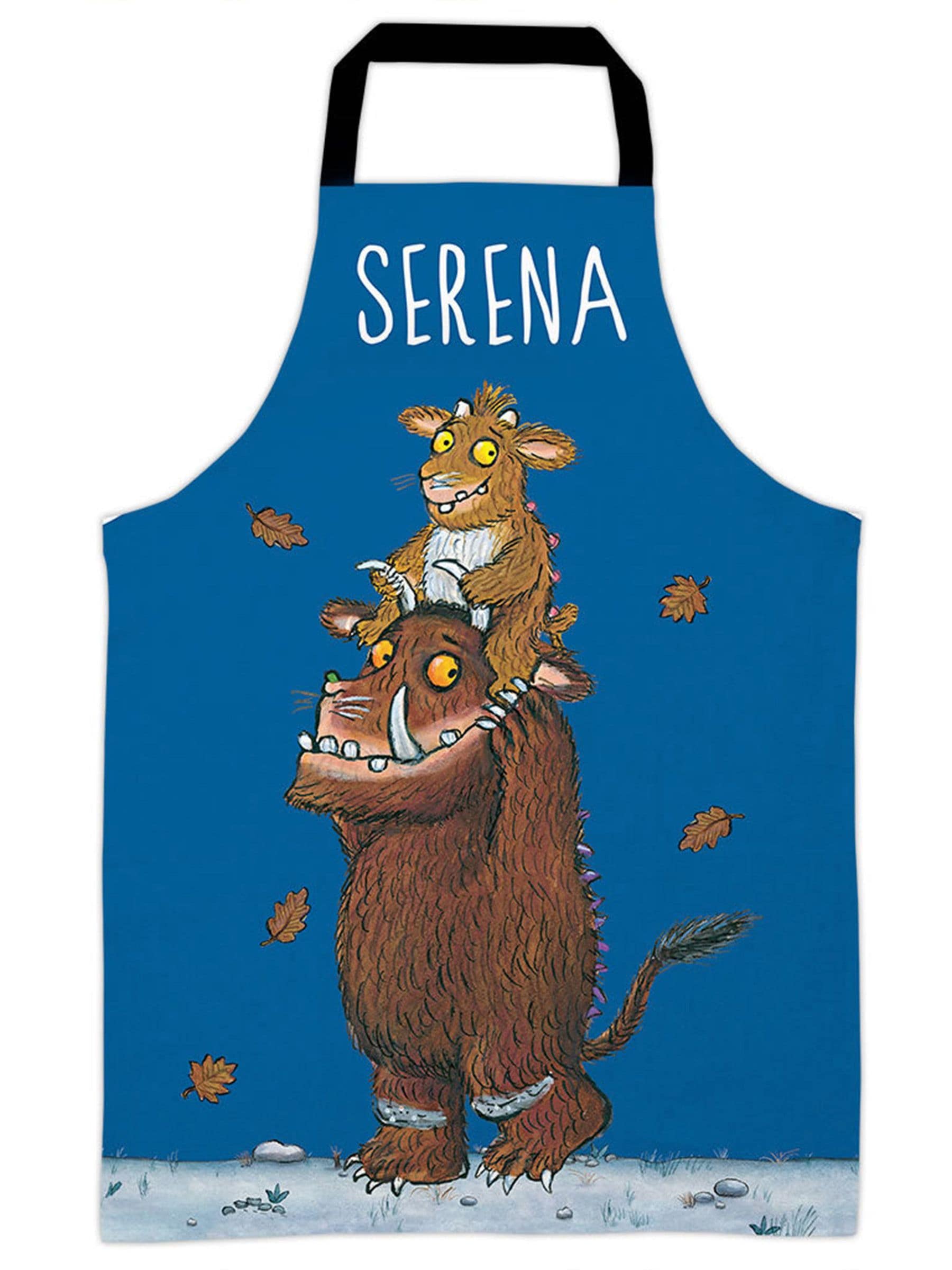 Star Editions blue personalised Gruffalo children apron, UK version