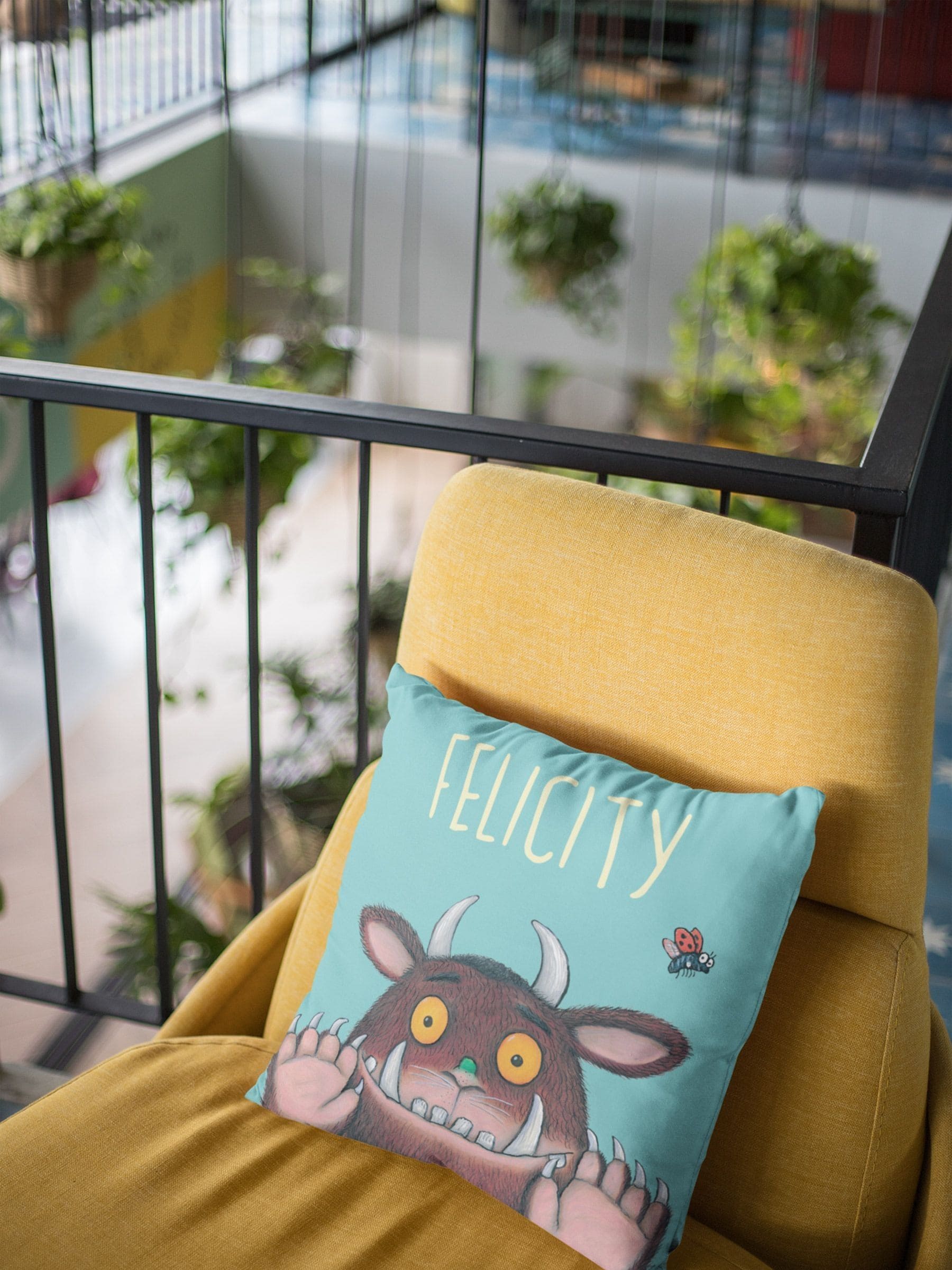 Star Editions personalised Gruffalo blue cushion - British product