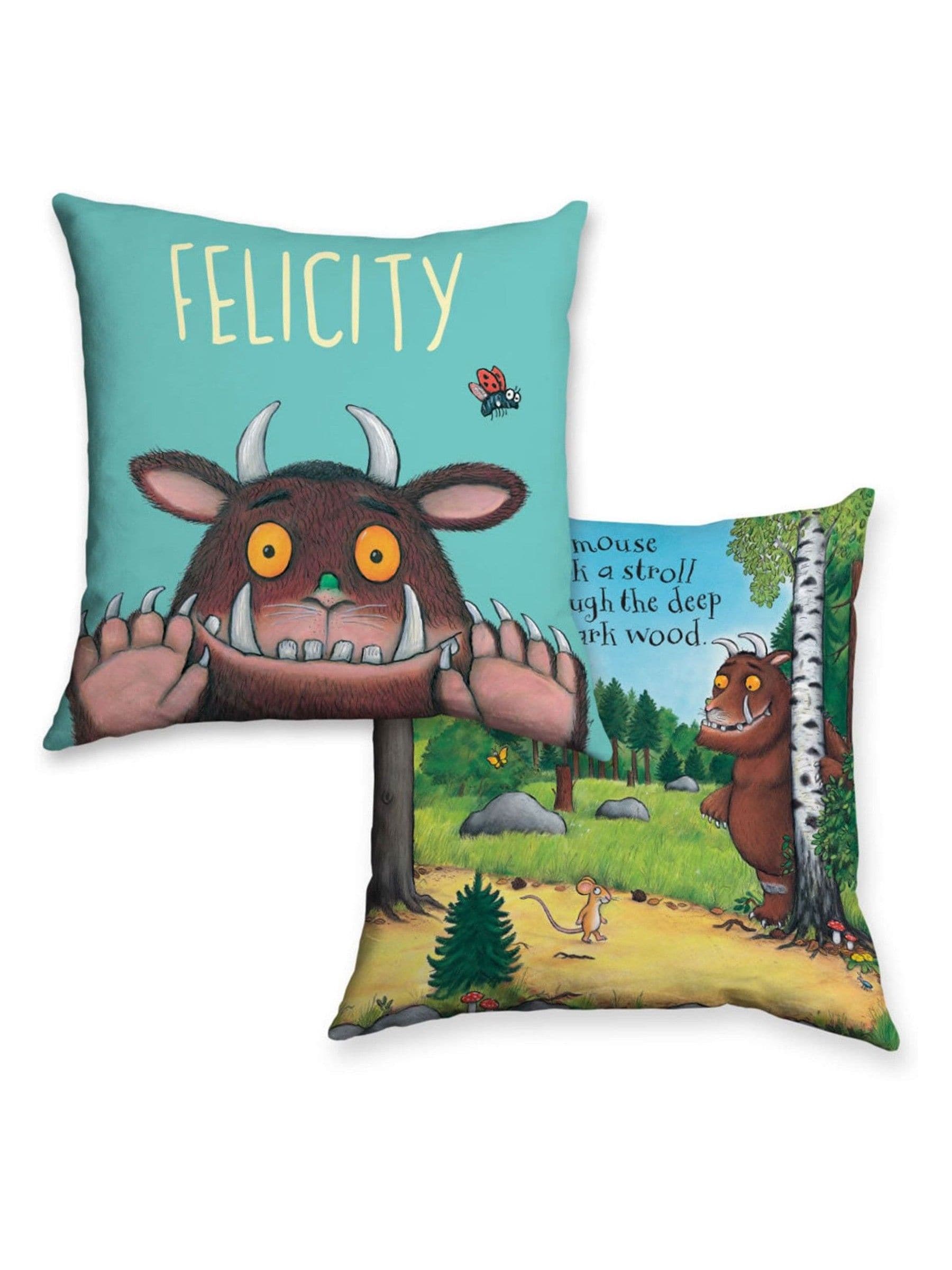 Star Editions personalised Gruffalo blue cushion - British product