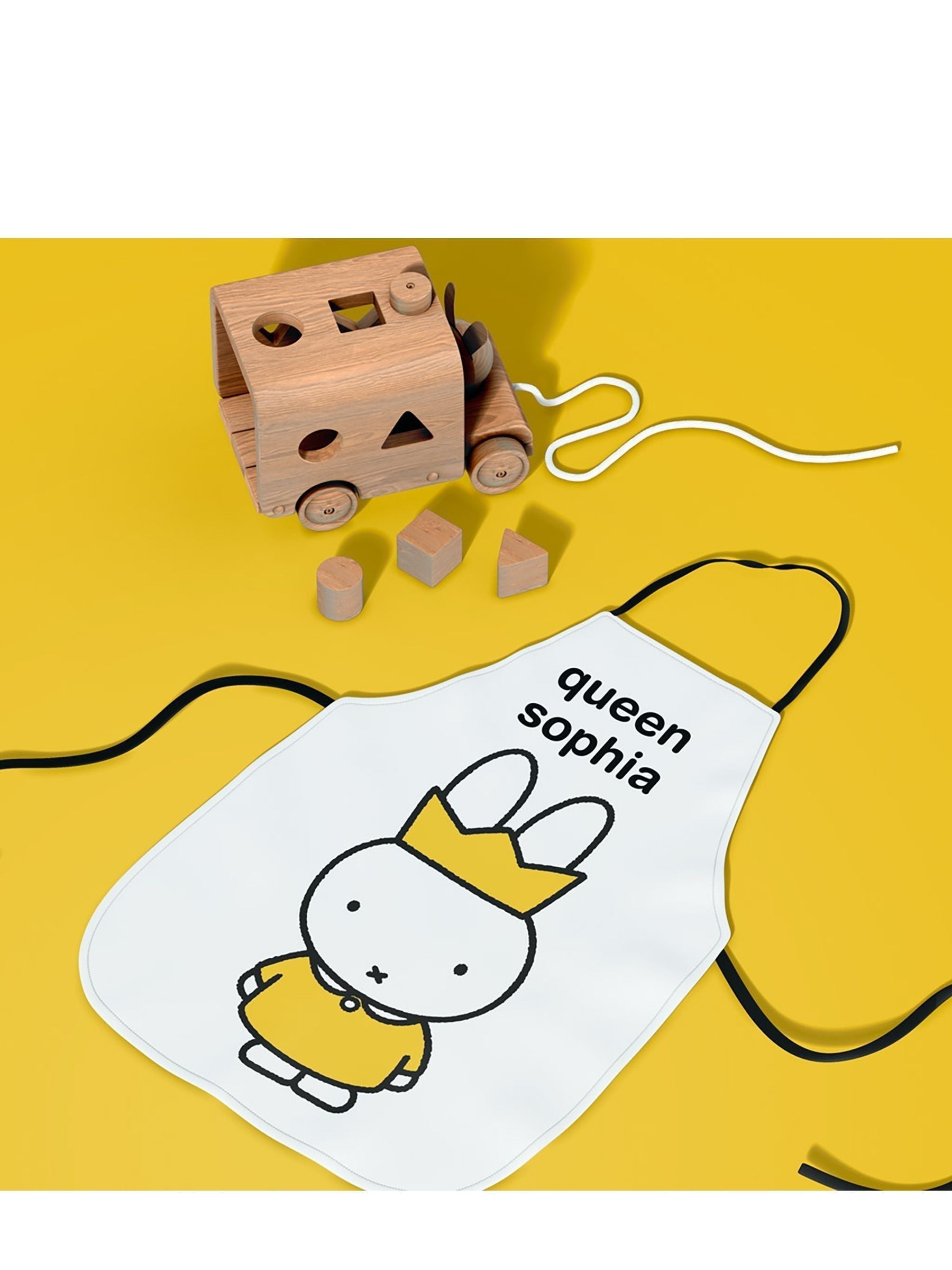 Star Editions personalised Queen Miffy white apron (British brand)