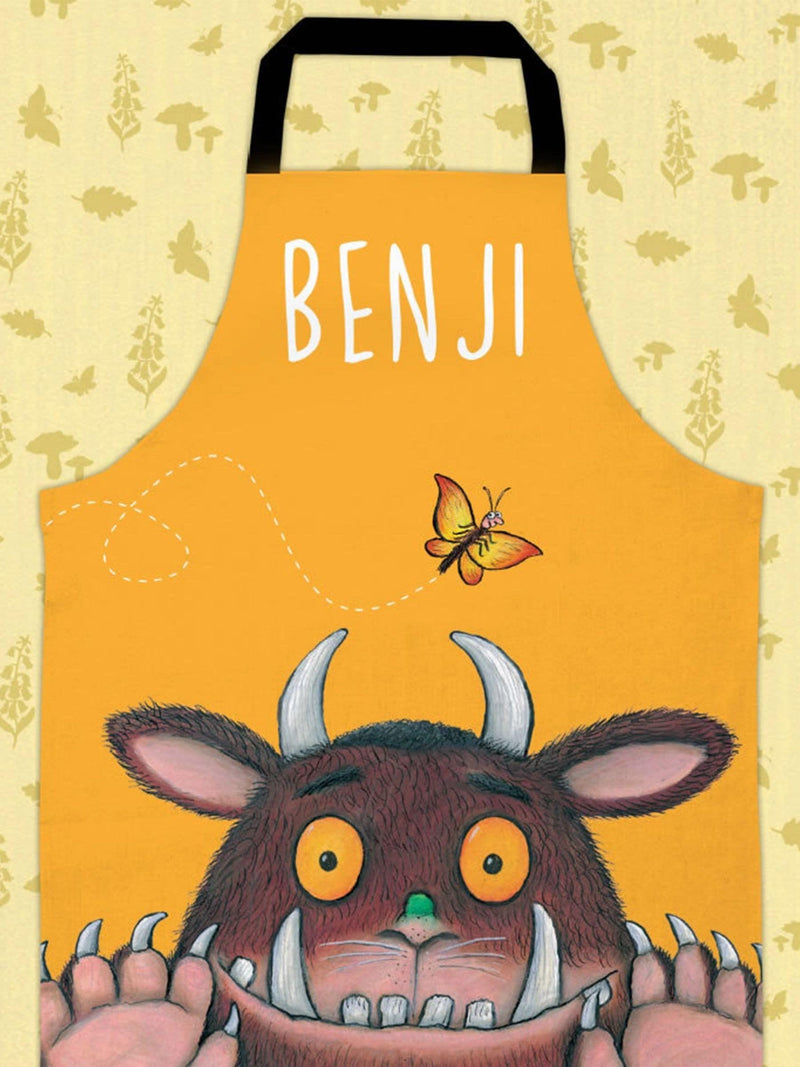 Star Editions yellow Gruffalo personalised childrens cotton apron (British brand)